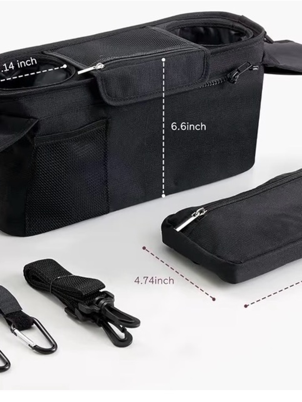🖤 Momcozy Universal Stroller Organizer Black New